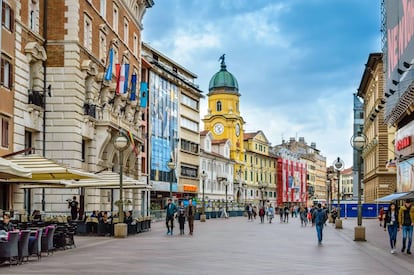 La zona céntrica de Rijeka, en Croacia. 