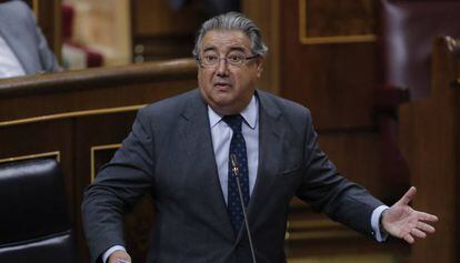 El ministro del Interior, Juan Ignacio Zoido, hoy en el Congreso.