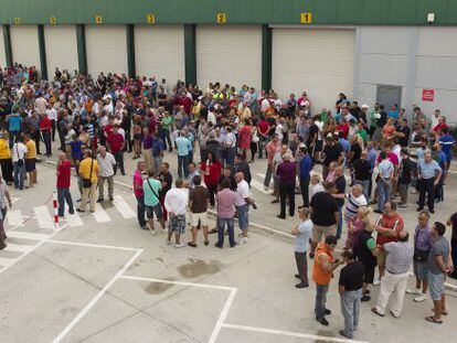 Asamblea de trabajadores de Limasa el pasado septiembre.