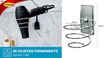 Soporte secador metálico con accesorios de fijación 