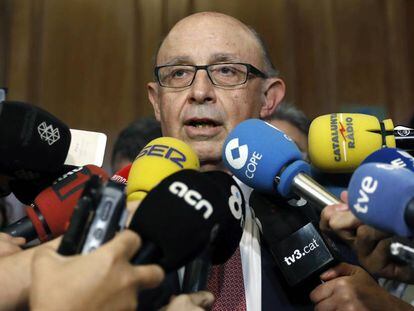 Montoro, este lunes en la Asamblea General de la patronal Foment del Treball, en Barcelona. 