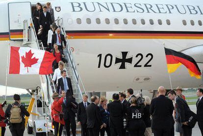 La delegación alemana toma tierra en Toronto para la cumbre del G-20