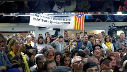 Acto de campaña en Bruselas, este miércoles.