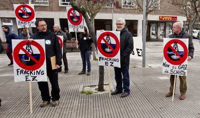 Protestas contra el fracking en Vitoria