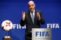 El presidente de la FIFA, Gianni Infantino, en rueda de prensa.