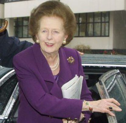 La ex primera ministra británica, Margaret Thatcher, en Londres en 2002.