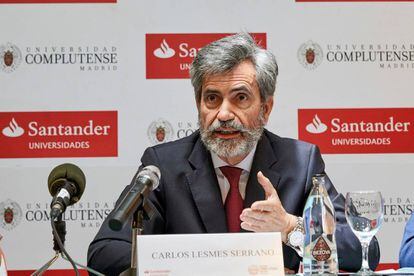 El presidente del Supremo y del CGPJ, Carlos Lesmes, el 24 de julio en El Escorial.