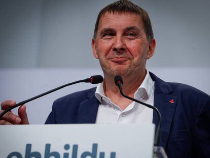 El coordinador general de EH Bildu, Arnaldo Otegi, en un acto en San Sebastián el pasado mayo.