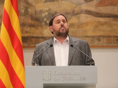 El líder d'ERC, Oriol Junqueras, després del pacte de dimecres.