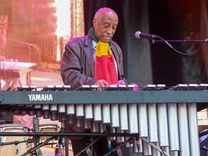 El músico etíope Mulatu Astatke, durante su concierto en el festival de jazz de San Sebastián.