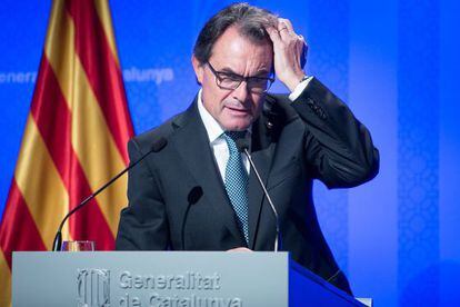El presidente catalan, Artur Mas, comparece en rueda de prensa. 