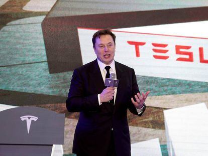 El consejero delegado de Tesla, Elon Musk, el pasado mes de enero en una rueda de prensa en Shanghái (China).