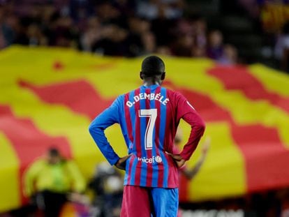 Ousmane Dembélé durante un partido del Barcelona la pasada temporada.