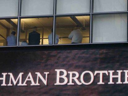 Oficinas de Lehman Brothers el d&iacute;a de la quiebra de la entidad