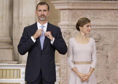 Los Reyes en el acto que coincidió con el primer aniversario de la coronación.