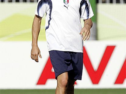 Del Piero, capitán del Juventus, en el entrenamiento de ayer.