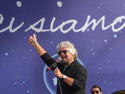 El fundador del M5S, Beppe Grillo, ayer en R&iacute;mini.