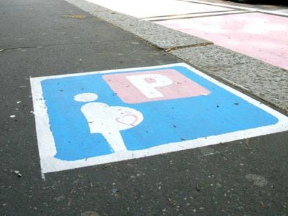 Uno de los aparcamientos en Pontida (Italia).