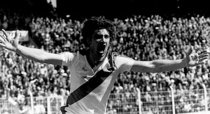 Fernando Morena celebra uno de sus goles con el Rayo Vallecano.
Diario AS