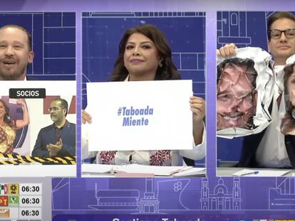 Santiago Taboada, Clara Brugada y Salomón Chertorivski, durante el debate de esta noche.