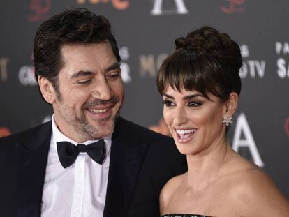 Javier Bardem y Penélope Cruz en los Premios Goya de 2016.