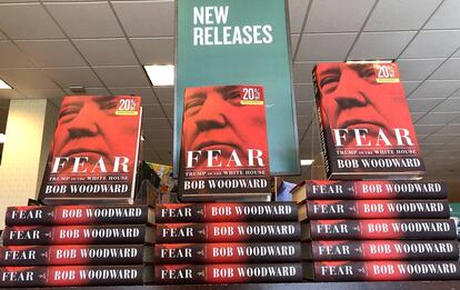 El libro 'Fear. Trump in the White House', del periodista BobWoodward, expuesto en la librería Barnes and Noble, de Corte Madera en California.