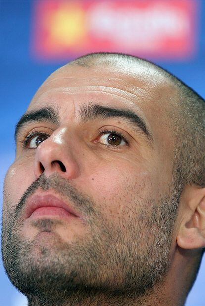 Guardiola, durante la rueda de prensa en Sant Joan Despí.