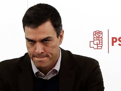 Sánchez, durante la reunión de la Ejecutiva Federal del PSOE.