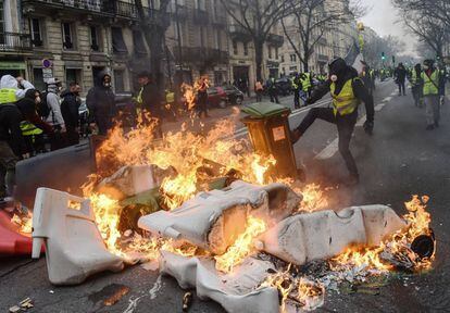 Protesta de 'chalecos amarillos' en Burdeos, el pasado 29 de diciembre. 