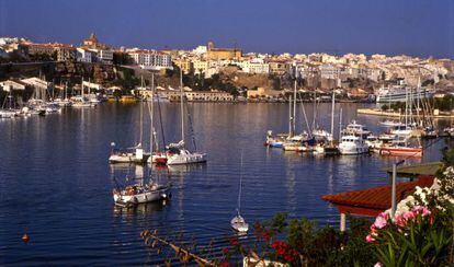 Imagen del puerto de Mah&oacute;n (Menorca).