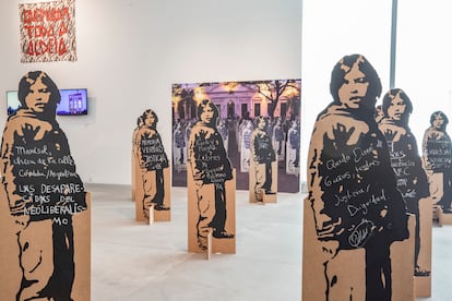 Una instalación en la muestra 'Giro Gráfico', en el Museo Universitario de Arte Contemporáneo (Muac), en Ciudad de México.