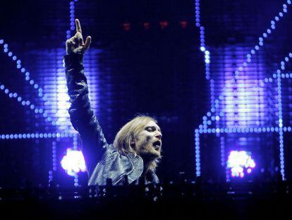 El 'dj' David Guetta, durante su última actuación en el festival Rock in Rio en Madrid.