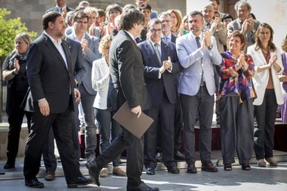 Carles Puigdemont comunica la pregunta del referéndum.