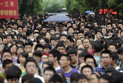 Estudiantes en la ciudad china de Hefei