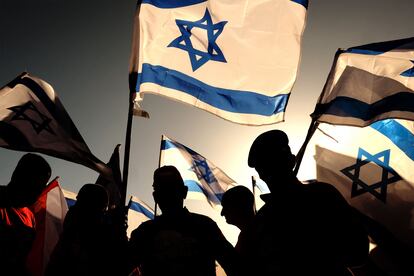 Una manifestación en Netanya en contra de la reforma judicial en Israel, el pasado 28 de marzo.