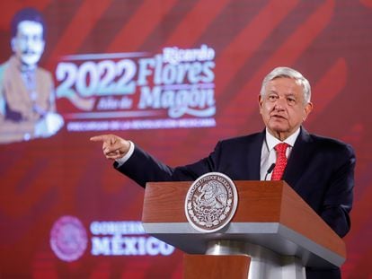 El presidente de México, Andrés Manuel López Obrador, durante su conferencia matutina del 30 de noviembre de 2022.