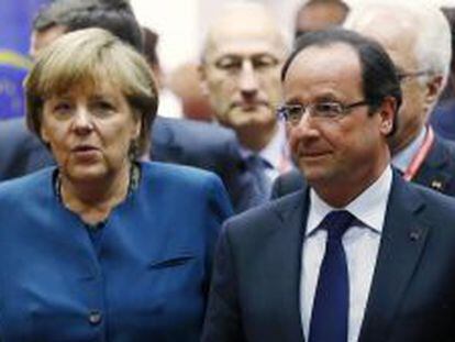 Angela Merkel y Fran&ccedil;ois Hollande