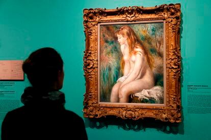 Un cuadro de Pierre-Auguste Renoir en la exposición 'Monet Collectionneur', de 2017, en Museo Marmottan Monet, en París.
