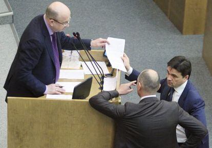 Un momento del debate en la Duma.