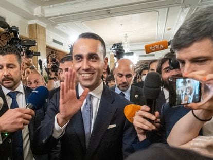 Luigi Di Maio, a su llegada el martes a una rueda de prensa.