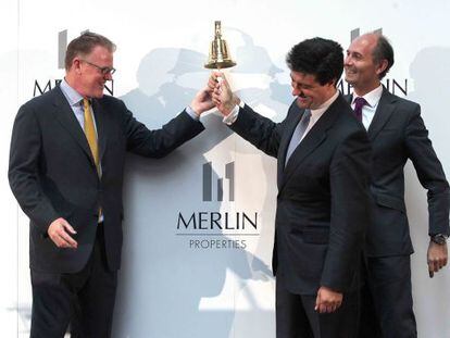 El equipo directivo de Merlin Properties en el estreno bursátil de la Socimi