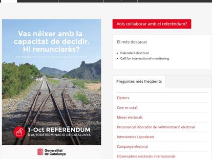 Així és el web del referèndum.