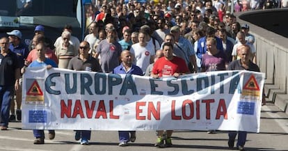 Manifestación del sector naval de la ría de Vigo