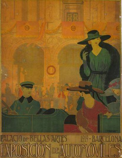 Cartell del primer Saló de l'Automòbil de Barcelona, el 1919.