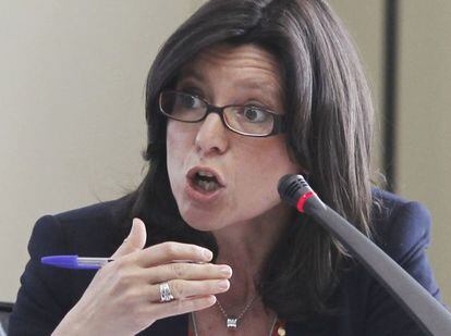 La diputada socialista María José Caride, ayer en el Parlamento.