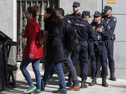Pablo Iglesias, el pasado 27 de marzo en la sede de la Audiencia Nacional.