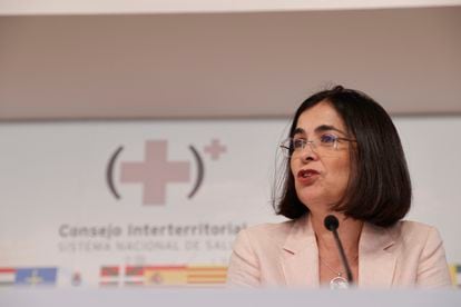 La ministra de Sanidad, Carolina Darias, este miércoles en Valencia.