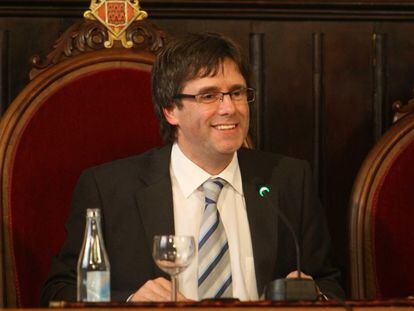 Carles Puigdemont, durante su etapa como alcalde de Girona.