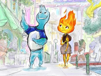 Un boceto preliminar de 'Elemental', la nueva película de Pixar.
