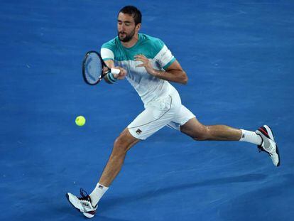 Marin Cilic durante la semifinal ante Kyle Edmund.